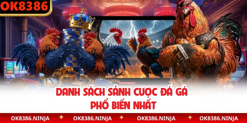 Danh sách sảnh cược đá gà phổ biến nhất